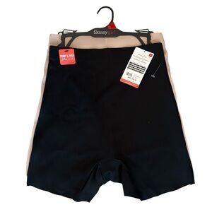 Skinny Girl Scuba Shaping 2 Pack Shorts Women’s Medium Black Beige Shapewear
